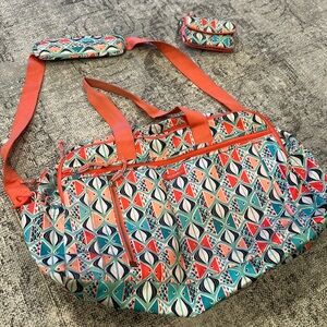 Vera Bradley Fish Messenger Bag and Wallet